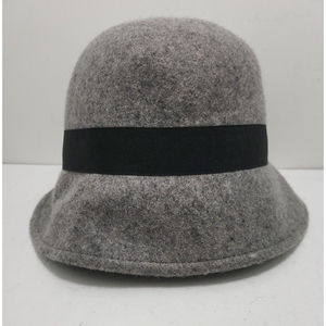 Aldo Women's Black Wool Cloche Hat Ribbon Band-Size Midium/Large